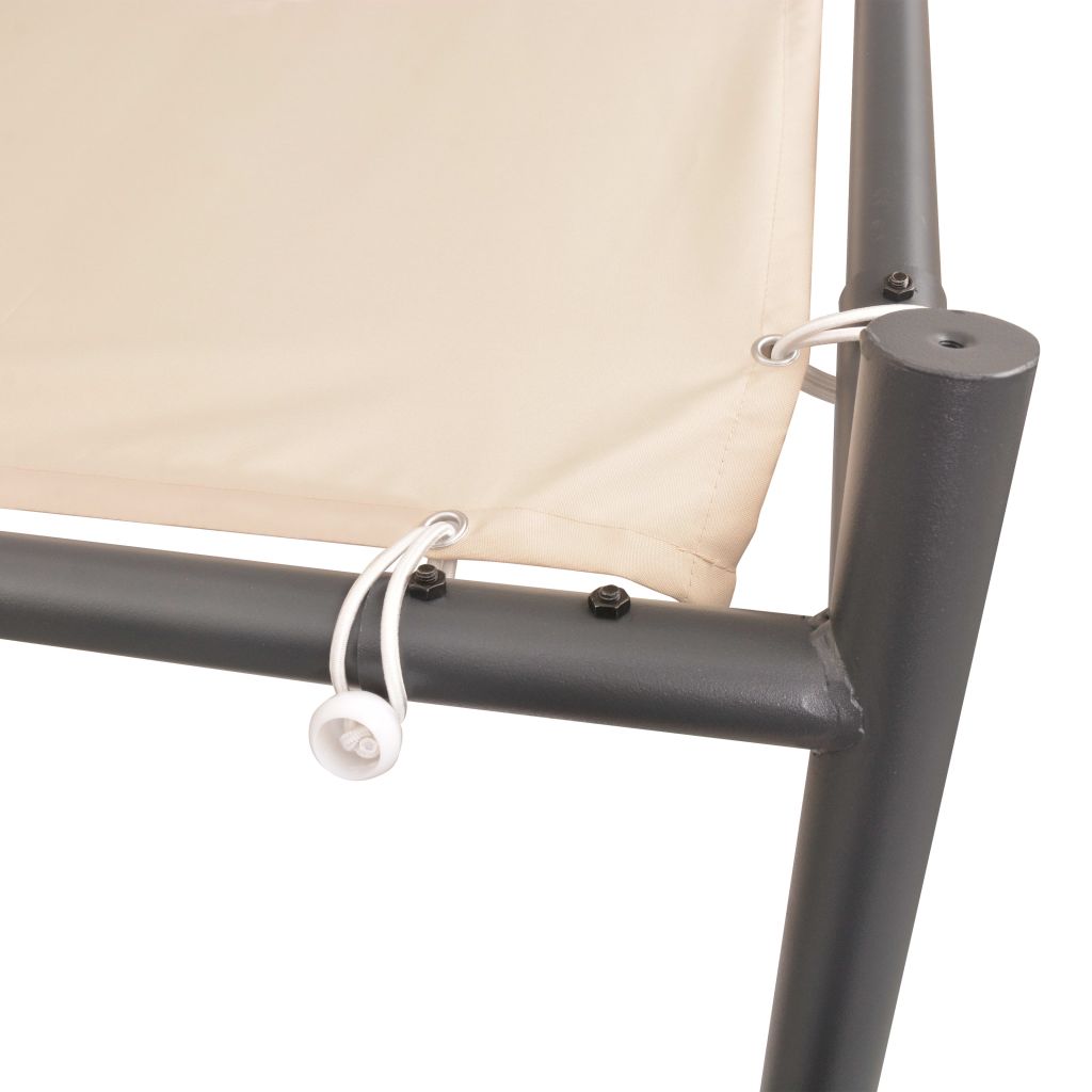 Beige Steel Gazebo Tent Canopy R625
