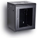 Black 18U Wall Mount Server Rack Cabinet with Locking Tempered Glass Door J4157