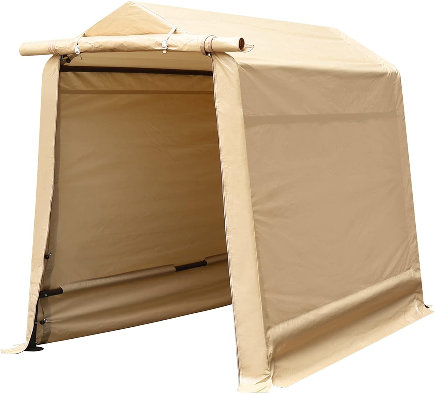 Gray Steel Metal Outdoor Storage Shed with Roll-up Zipper Door V38488