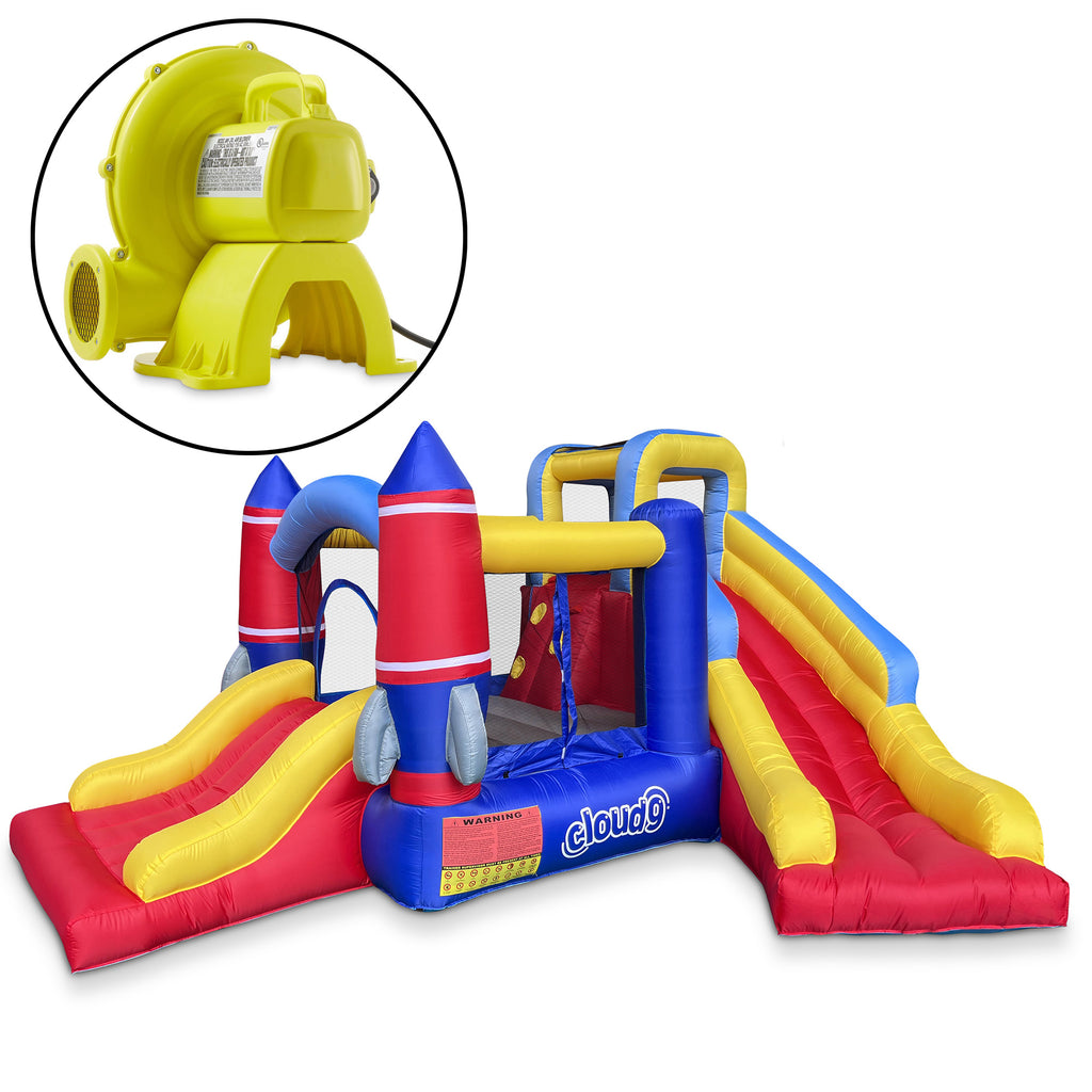 Inflatable Bouncer with Blower & Two Slides B74584