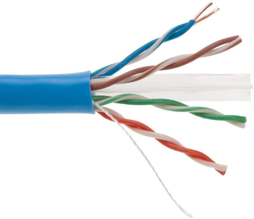 Cat6A 1000 Foot Solid Bare Copper 23AWG 4 Pair Bulk Ethernet Cable, Unshielded Twisted Pair (UTP) (White) R377