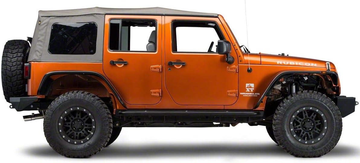 Textured Black Rubi Rails Compatible with 07-18 Jeep Wrangler JK 4-Door Y163