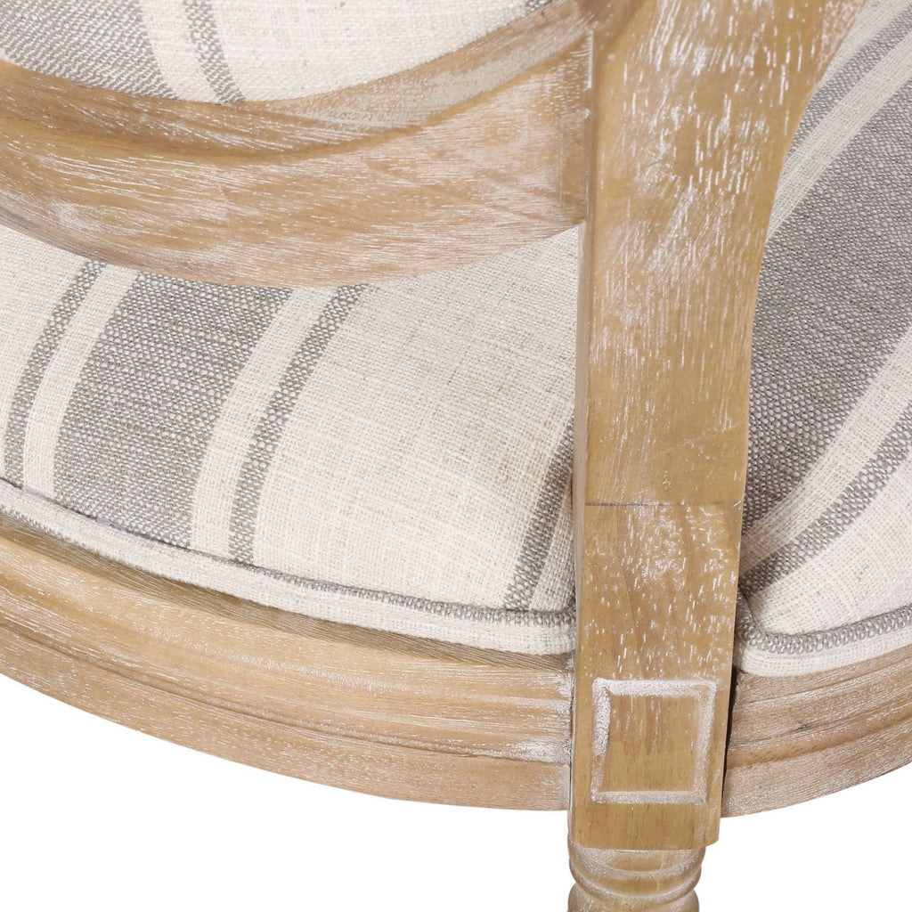 Dining Chair Set of 4 Gray Stripes Light Beige Natural U26032