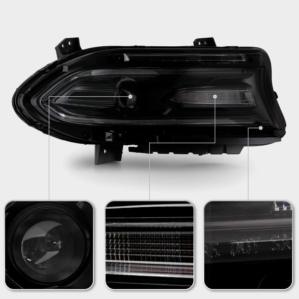 LED DRL Tube Projector Headlight Headlamp Passenger Side M715