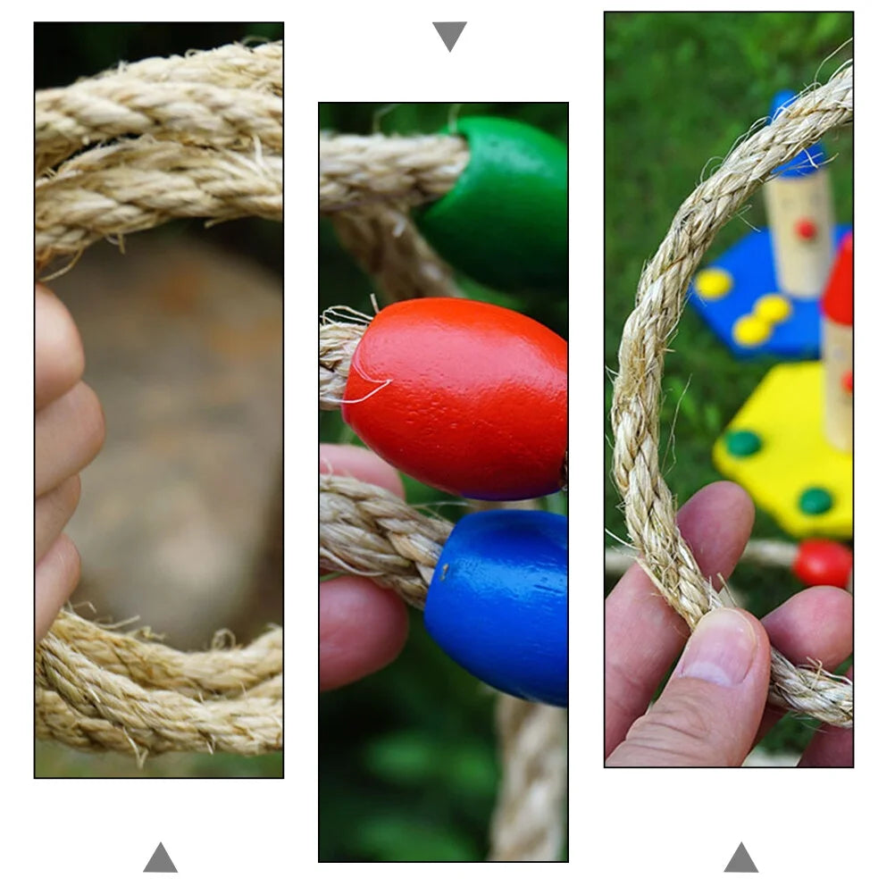 50 PCS Natural Rope Throwing Toss Rings Toy M38351