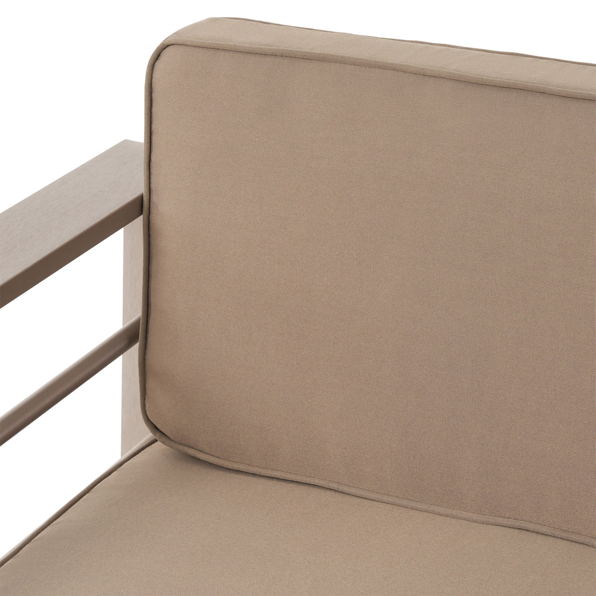 6 Seater Aluminum Sofa and Ottoman Set with Side Tables, Silver and Khaki K819306