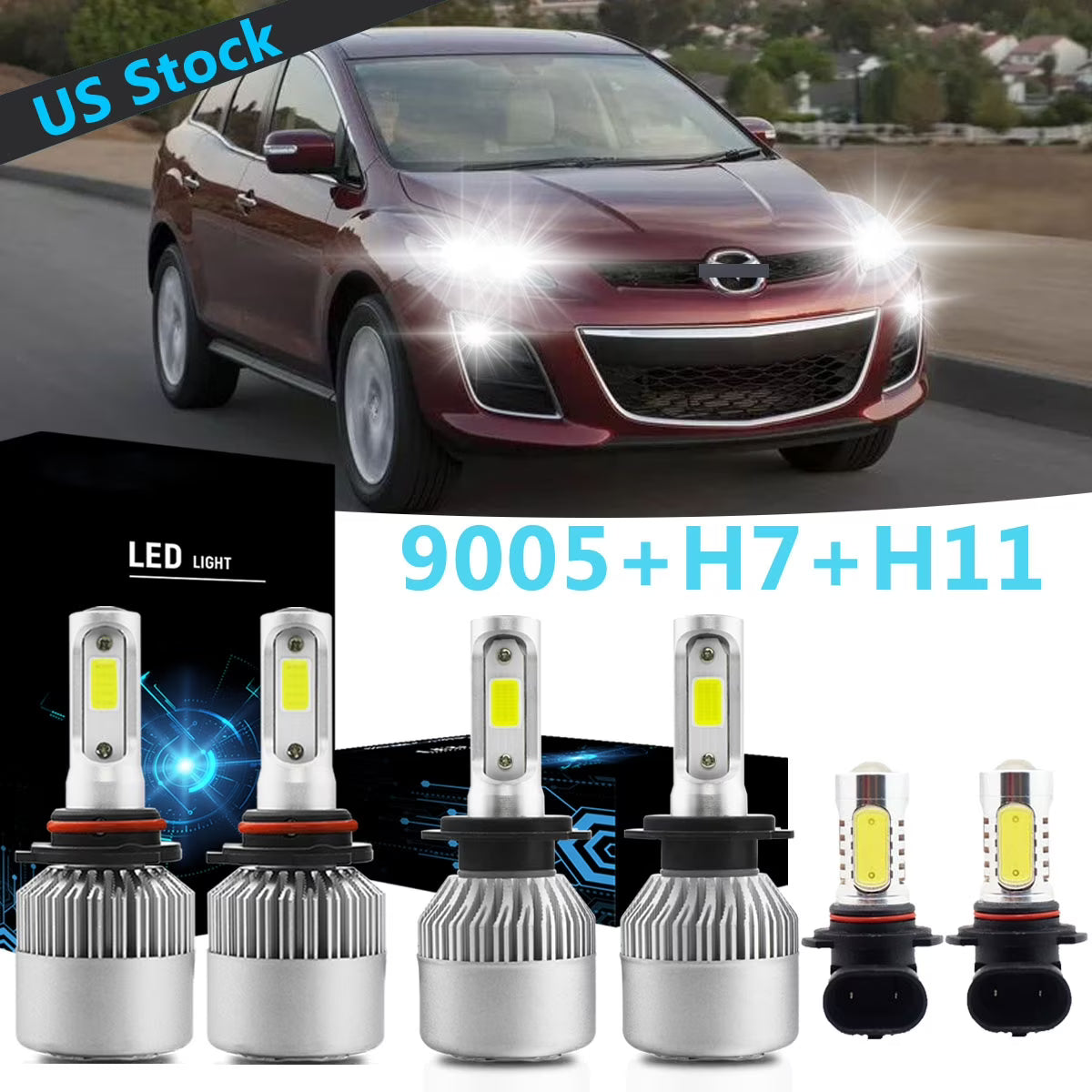 LED Headlight and Fog Light Bulb Pack of 6 O852