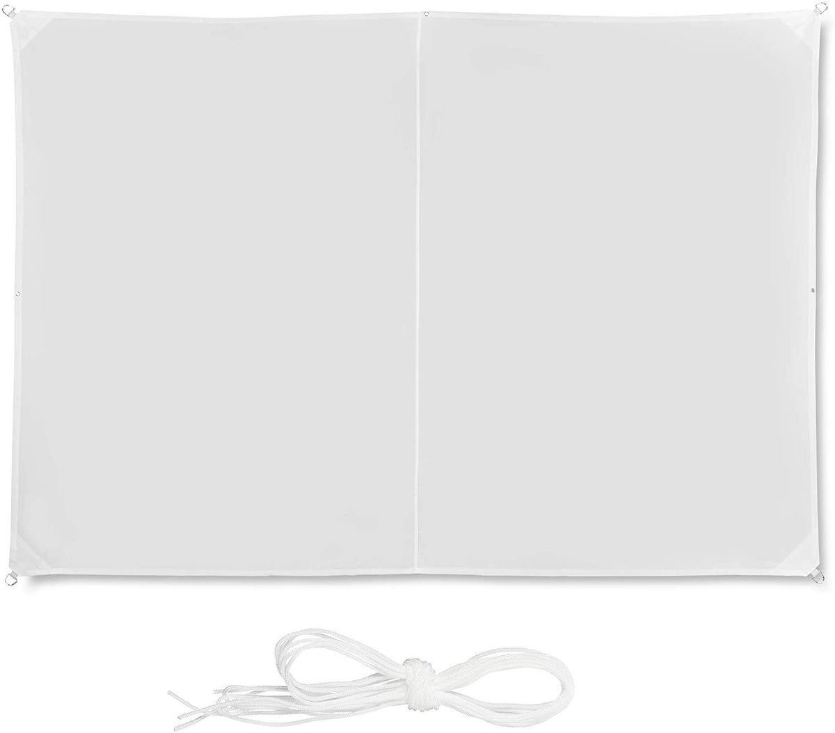 White Rectangular Shade Sail with Tethers, WxD: 2 x 3 M X2992
