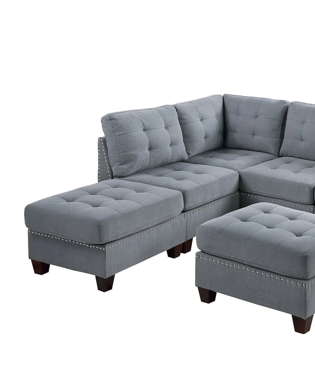 Gray Modular Sectional 7pc Set with Ottoman M6567