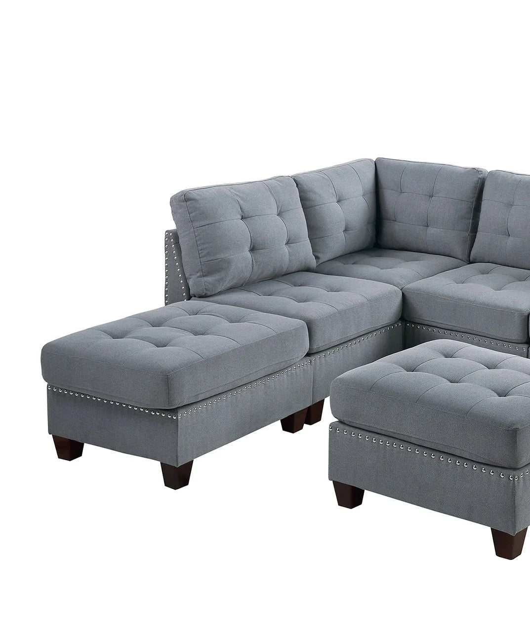 Gray Modular Sectional 7pc Set with Ottoman M6567