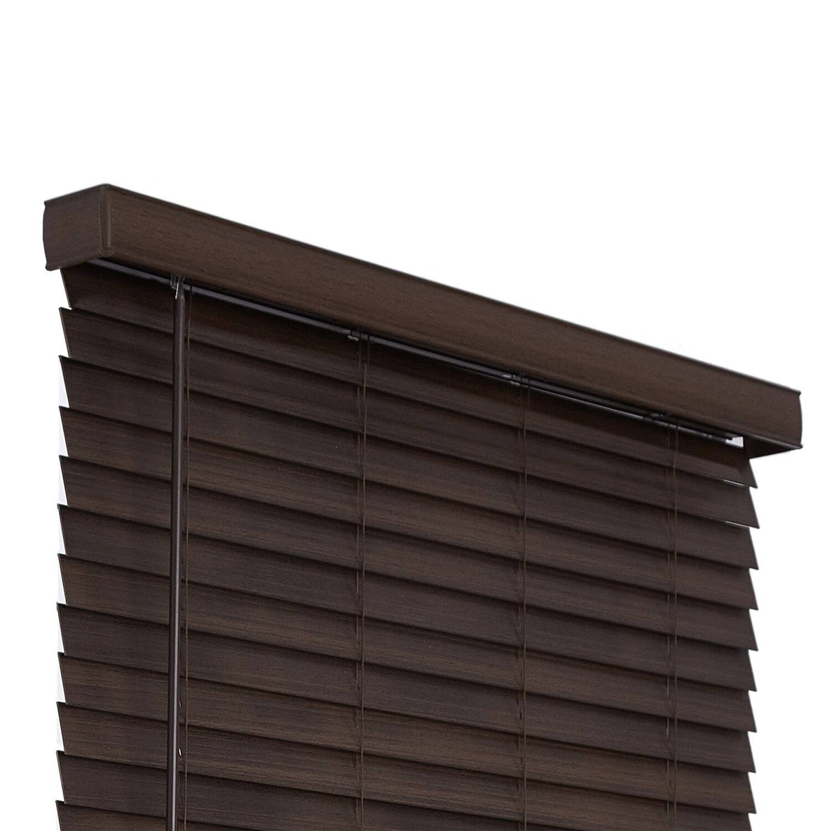 Brown Faux Wood Cordless Room Darkening Blinds L799