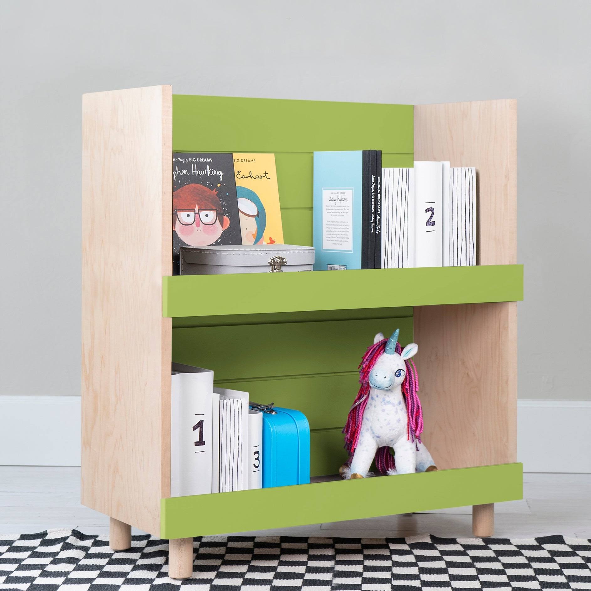 Kids Bookcase Walnut White L603