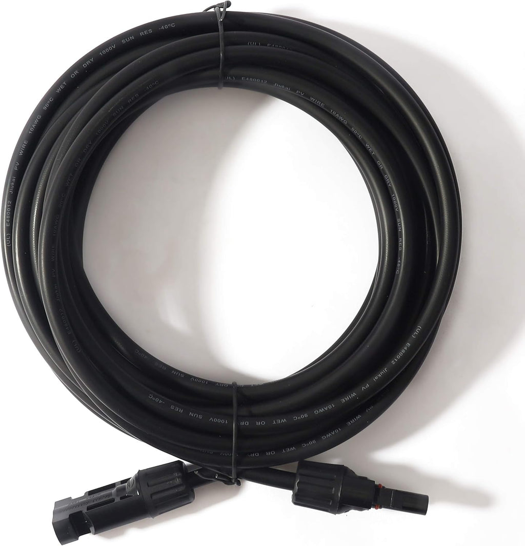 10AWG 20ft Solar Extension Cable with Female and Male Connectors, Pack of 2 L7388