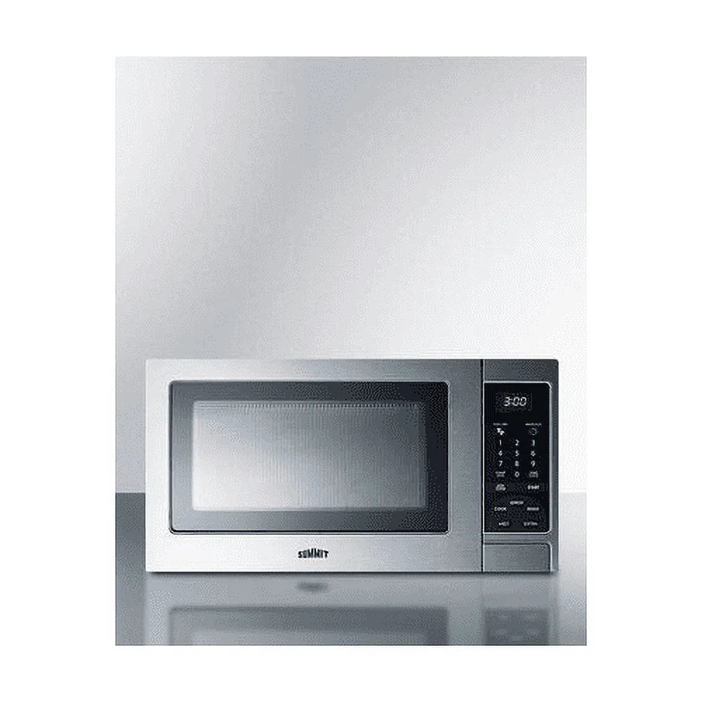 19 inch Compact Microwave With 900 Watts; Digital Touchpad; Brushed Stainless Steel Cabinet; Glass Turntable E262998