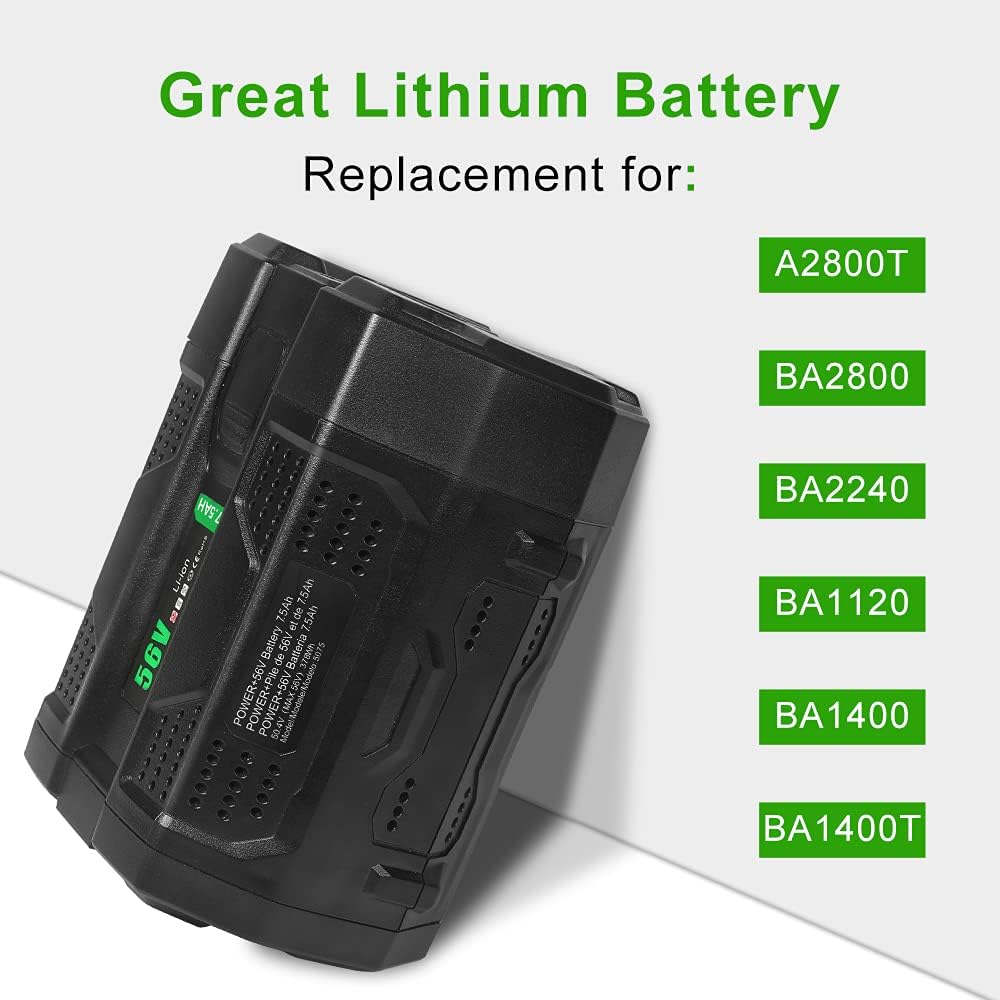 56 Volt 7.5 Ah Lithium Battery Replacement 7500mah with Power Indicator U970488