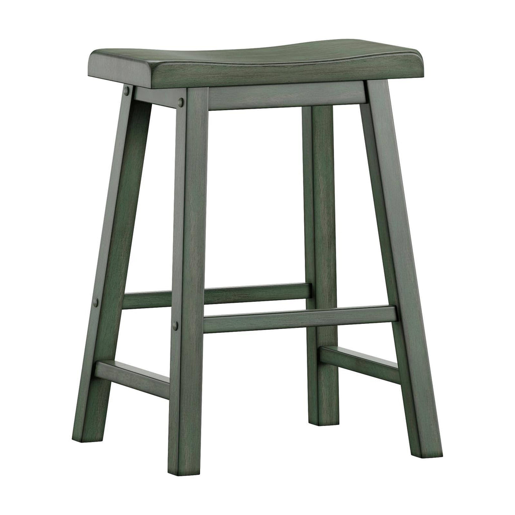 Antique Sage Wood Counter Stools, Set of 2 F738