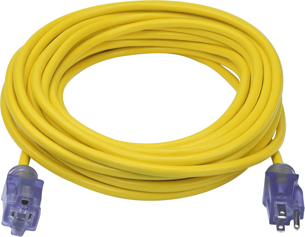 100ft 14/3 SJTW Blue Extreme Cold Weather Extension Cord with Power Indicator Light F6828