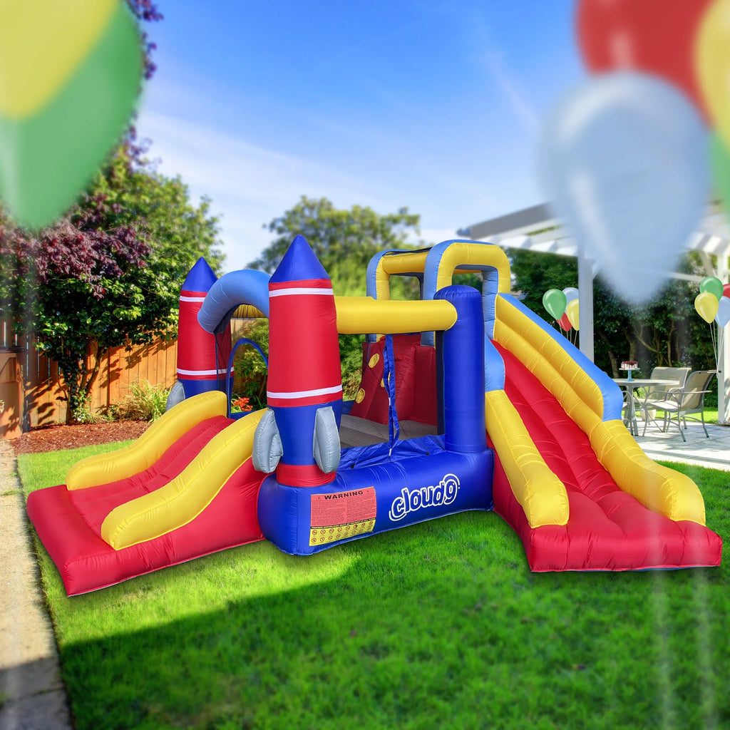 Inflatable Bouncer with Blower & Two Slides B74584