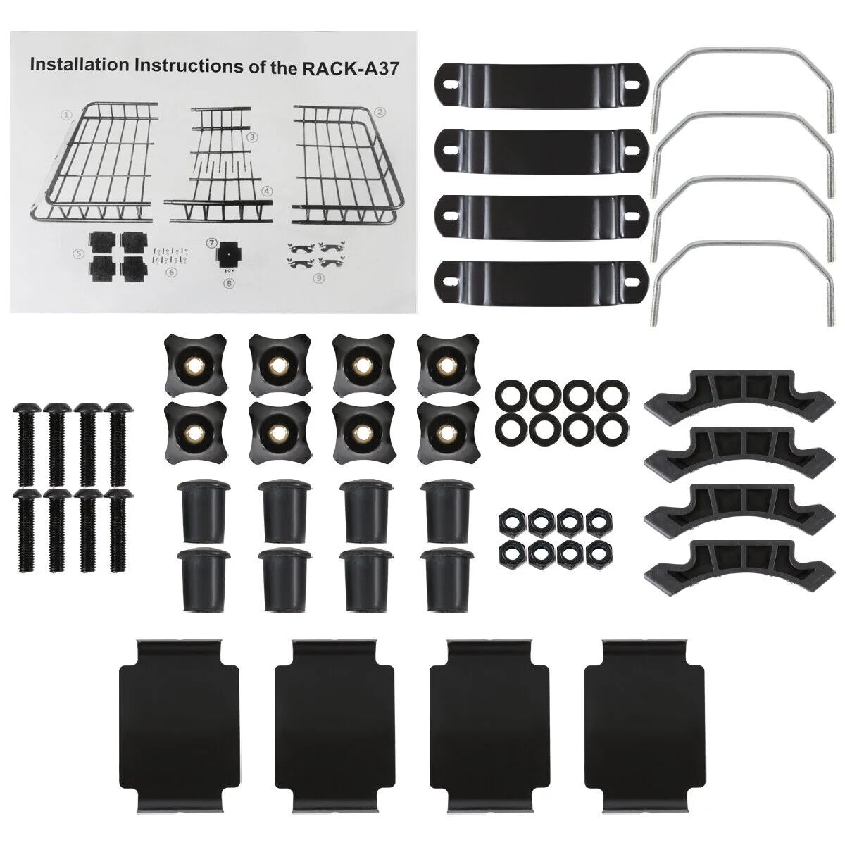 64" Extendable Steel Roof Rack Cargo Carrier Basket G117549