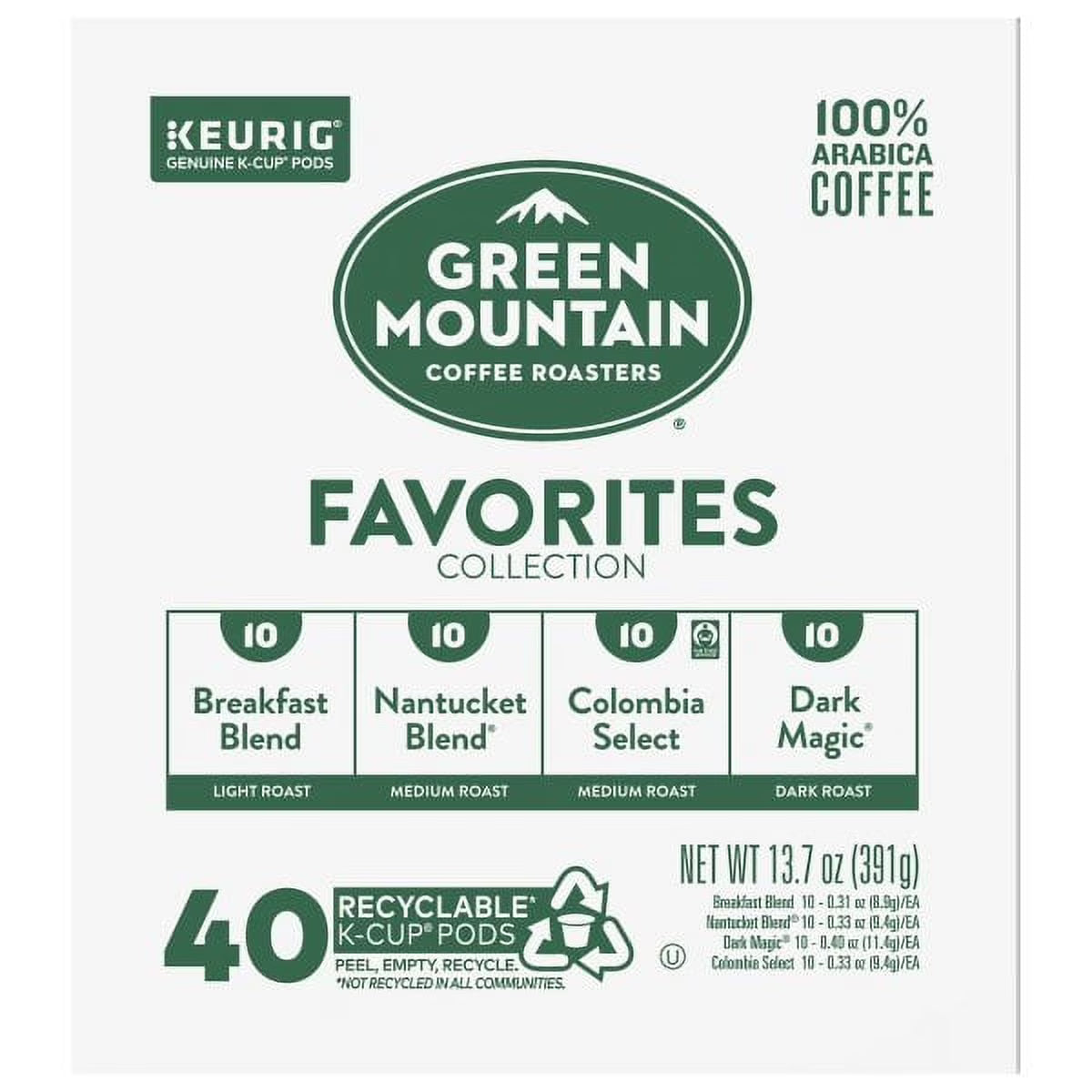 40 Count Single-Serve Coffee K-Cup Pods Sampler J98659