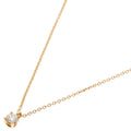 Tiffany Solitaire Diamond Necklace K18 Pink Gold A643