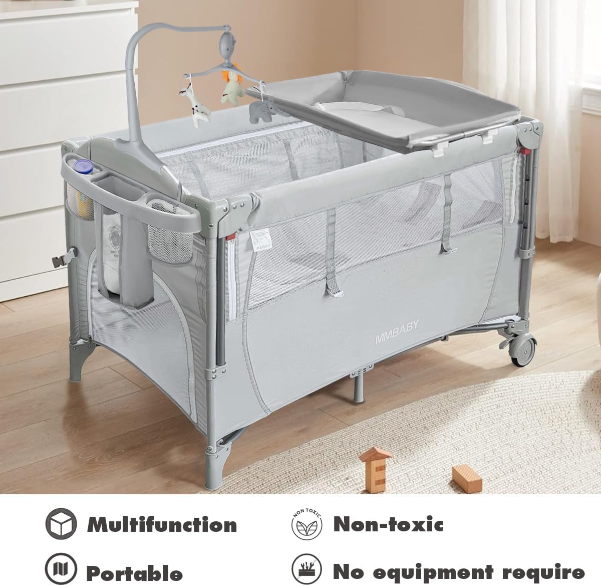 5-in-1 Portable Crib with Carry Bag M12674