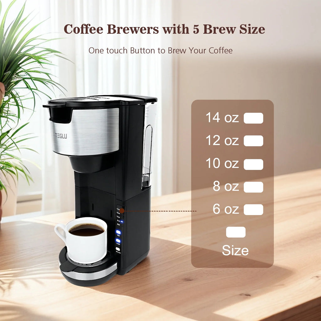 Black Single Serve Coffee Maker with 30 Oz Water Tank I39822