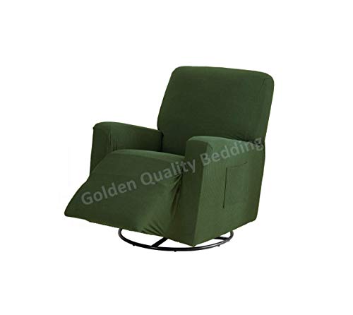 Navy Blue Stretch Recliner Slipcover with Elastic Straps Polyester Spandex M413