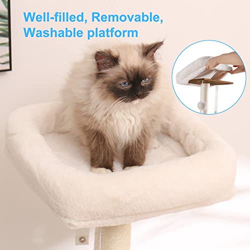 Cat Tree with XL Litter Box Enclosure, Rustic Gray L4310