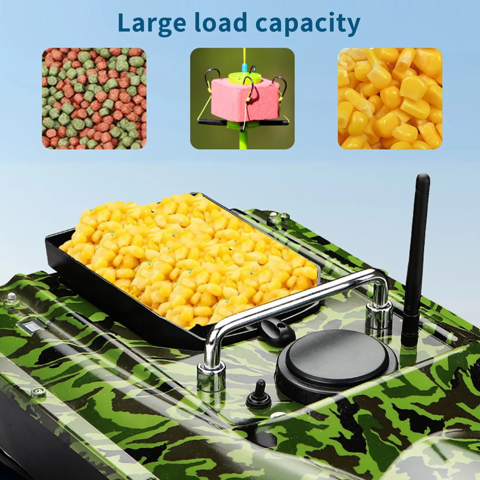 12000mah Battery Remote Control Bait Boat with Night Light F490758