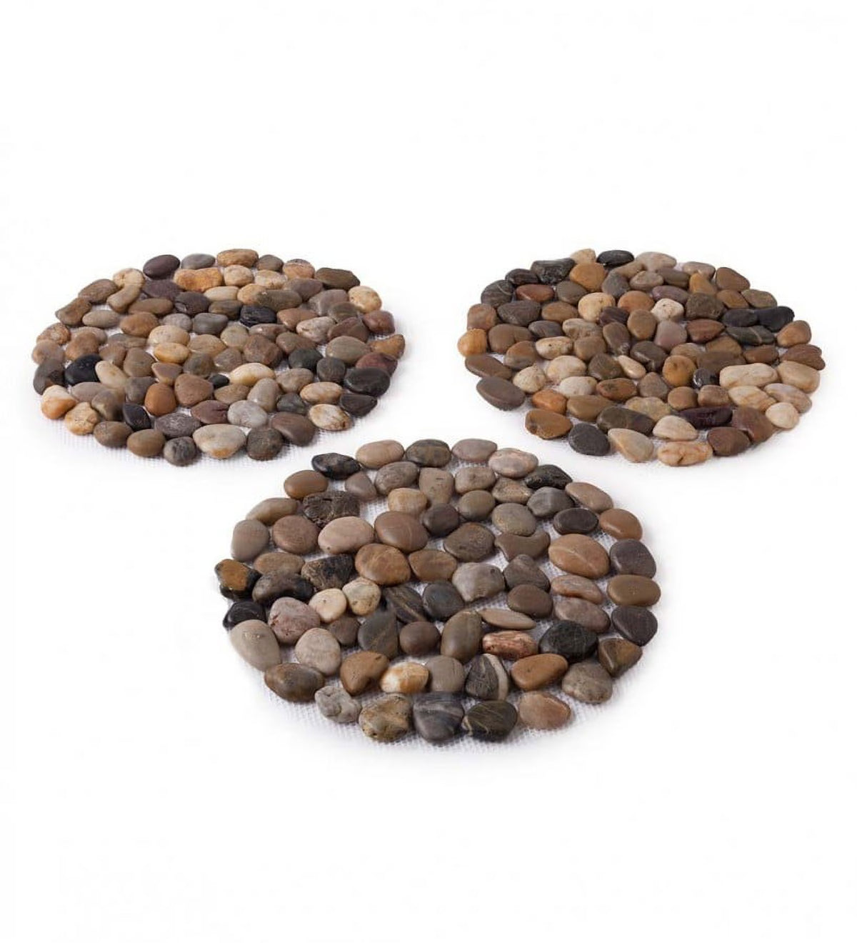 Set of 3 Natural River Rock Stepping Stones O69611