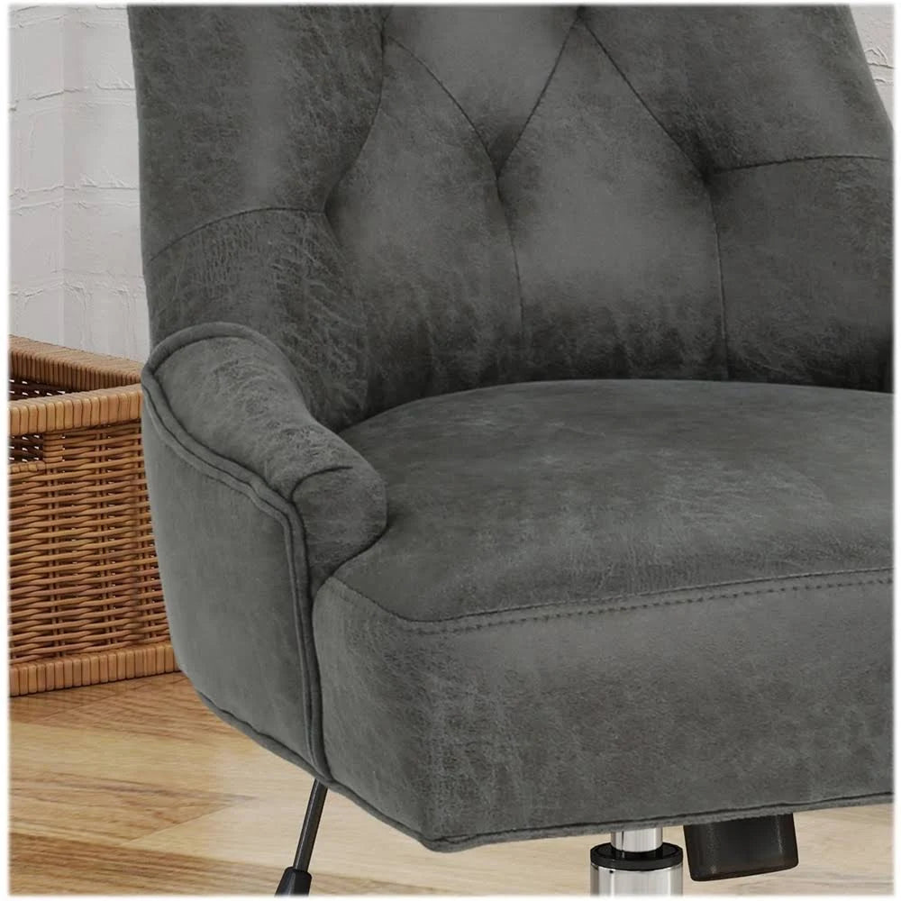 Slate Microfiber and Chrome Office Chair P868