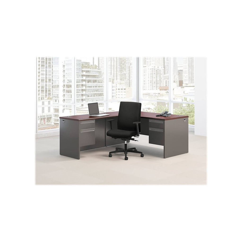 Mahogany Charcoal Left Return Desk Z207