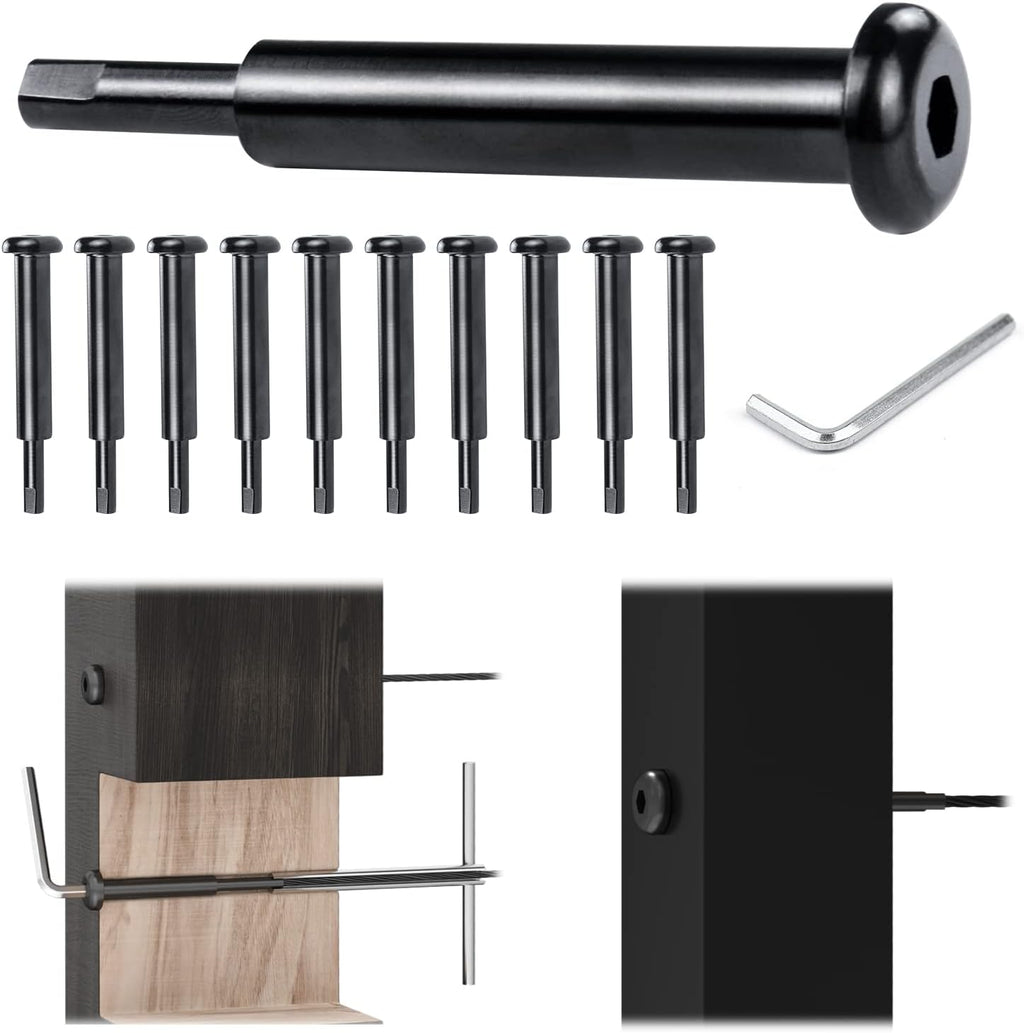 10Pack Black Cable Railing Kit T316 Stainless Steel Swage Tensioner A920010