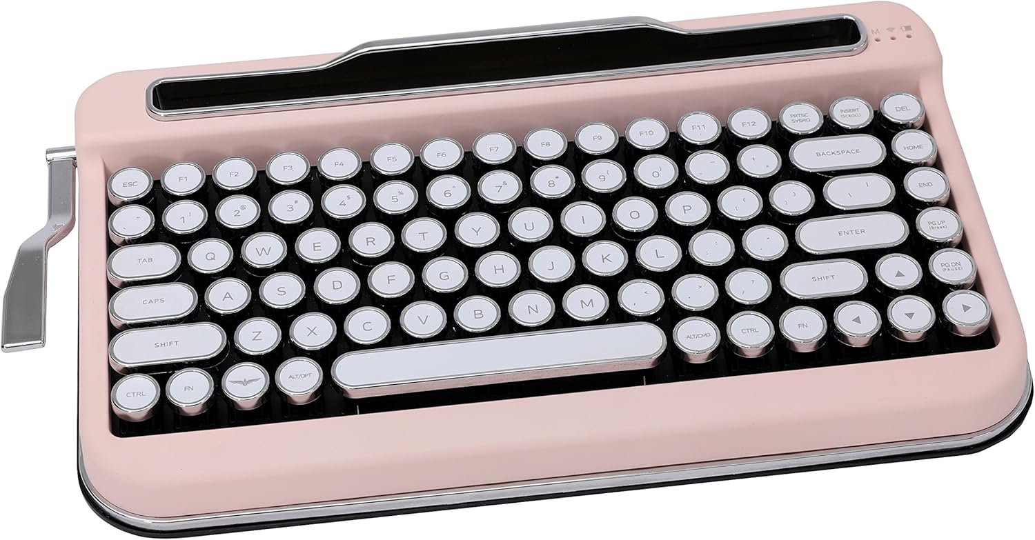 White Chrome Keycap Bluetooth Keyboard V599