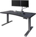 Electric Standing Desk 60" x 30" with Curved Desktop and Steel Legs N837790