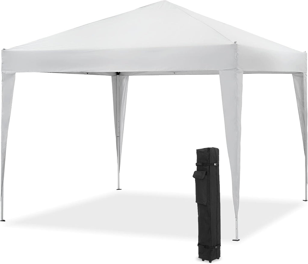White 10'x10' Pop Up Waterproof Canopy Tent with Carrying Bag J8115