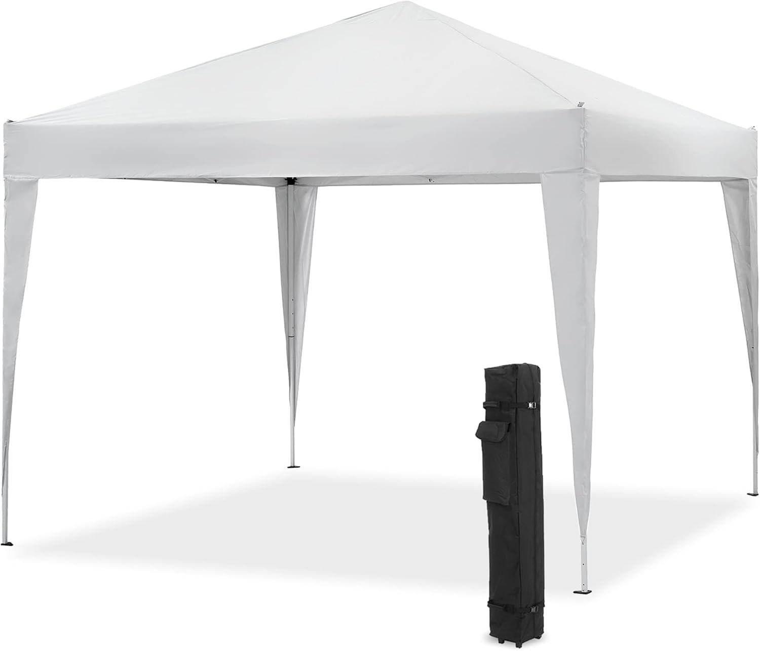 White 10'x10' Pop Up Waterproof Canopy Tent with Carrying Bag J8115