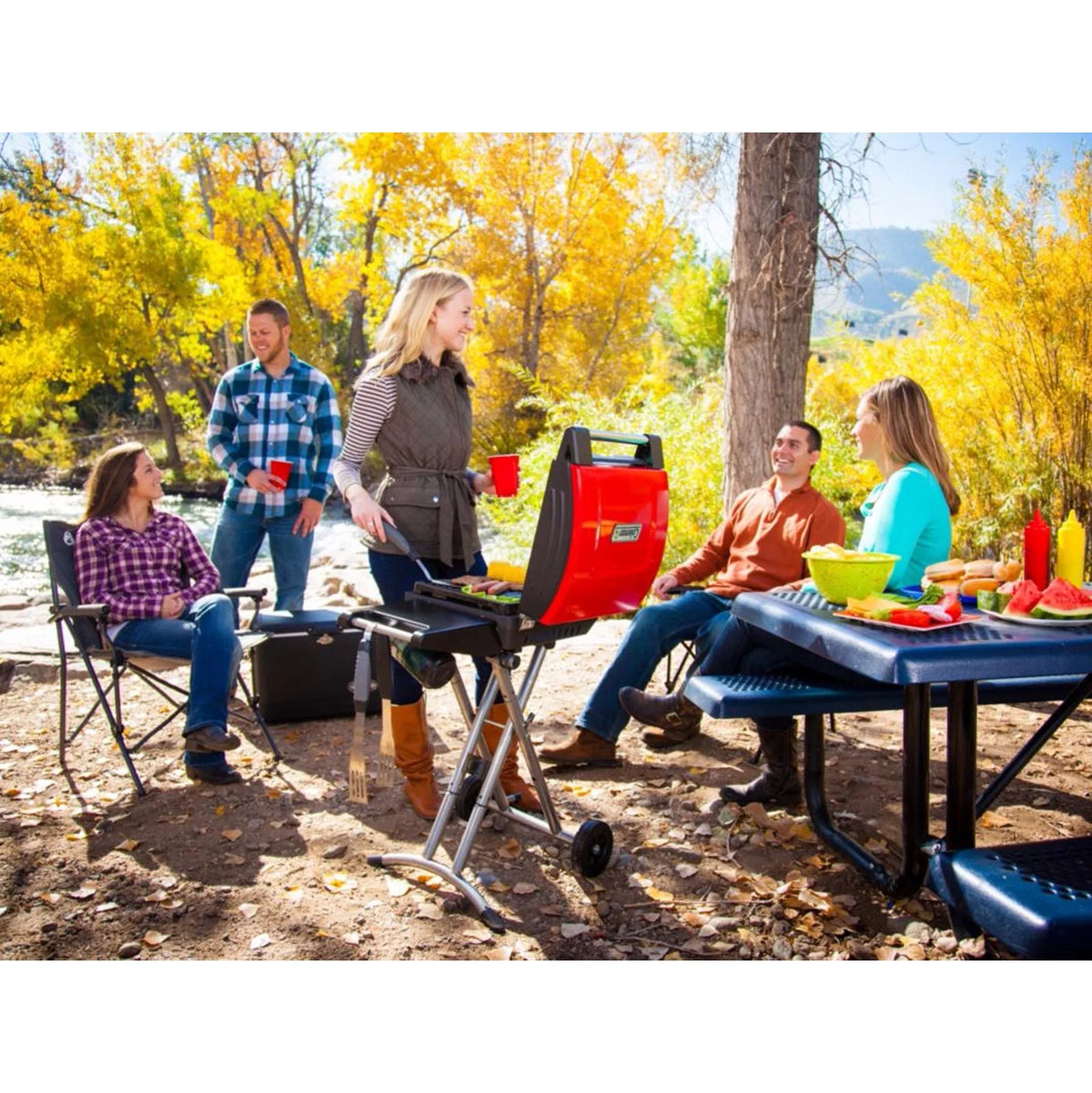 Coleman NXT Lite Standup Camping Tailgating Portable Instastart Propane Grill L30435
