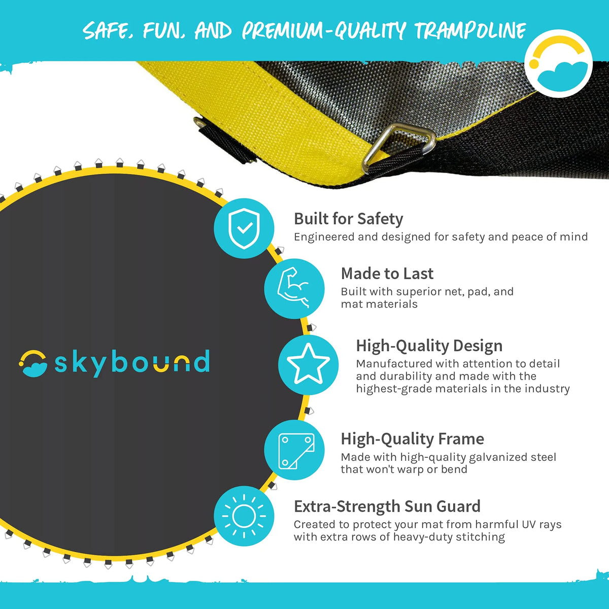 150"Wide Trampoline Replacement Mat with 72 V-Rings for 14ft Trampoline B61621