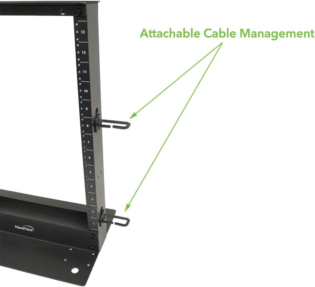 13U 2 Post Open Frame Server Networking Rack Threaded Hole Blk M4855
