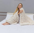 Chunky Knit Chenille Throw Blanket Navy 40×59 Q43012