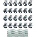 24 Pack 4 inch All Steel Swivel Plate Caster Wheels with Brake Lock B166386
