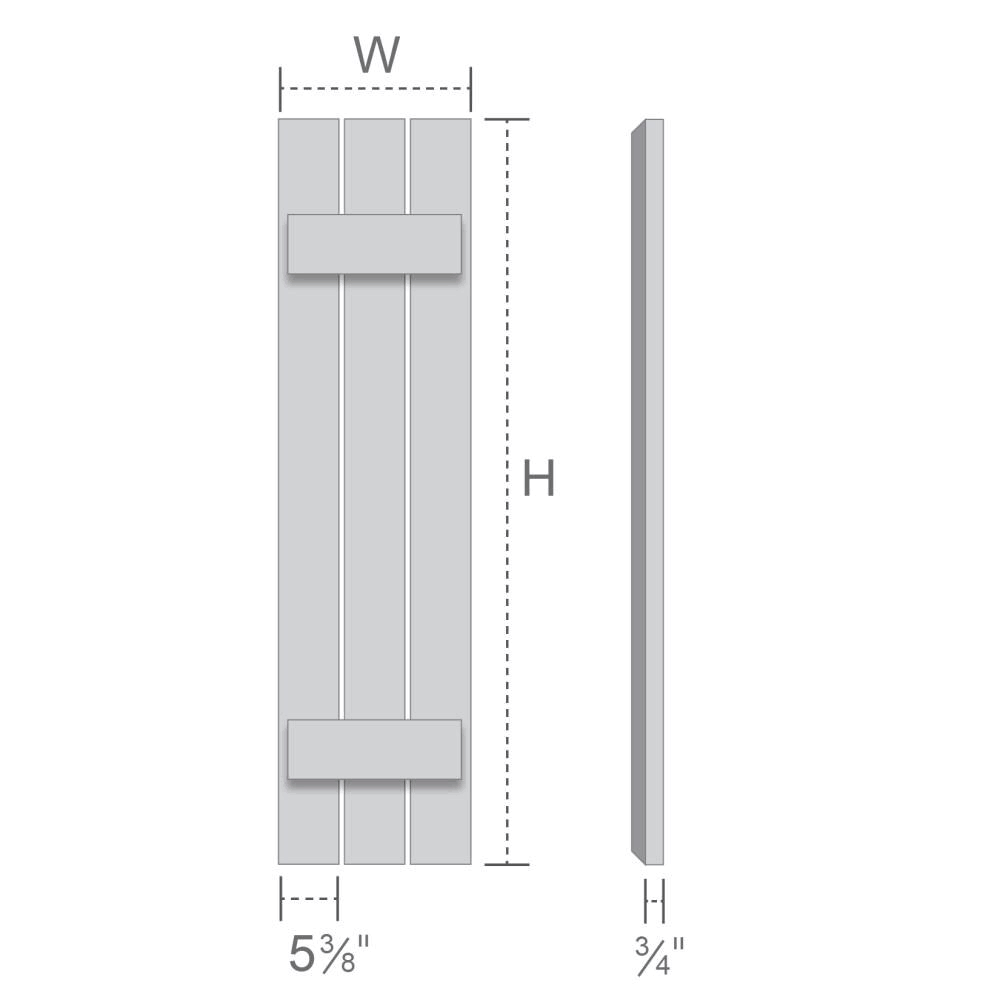 17 1/8x22W x 27x22H Board-n-Batten Shutters with Z-Bar X27702