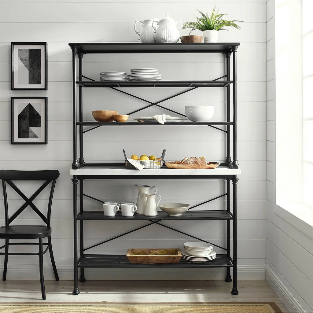 2 Piece Black Baker's Rack Set U753086