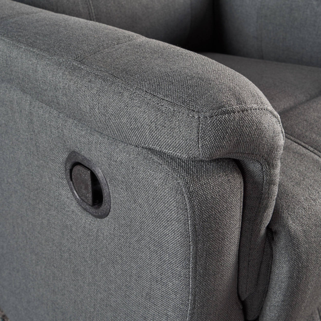 Charcoal Tufted Fabric Swivel Gliding Recliner Chair W6609