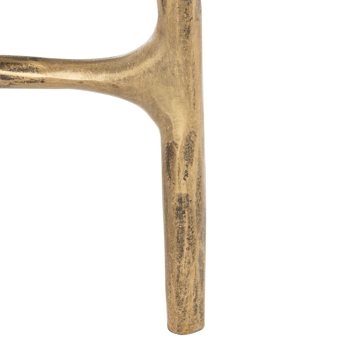 Brass and White Round Metal Coffee Table C3649