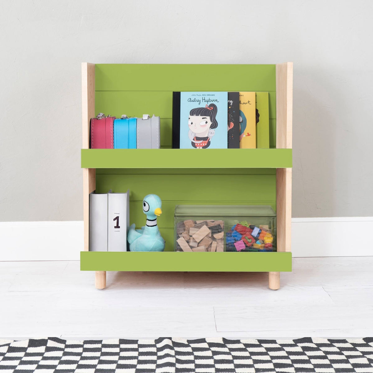 Kids Bookcase Walnut White L603