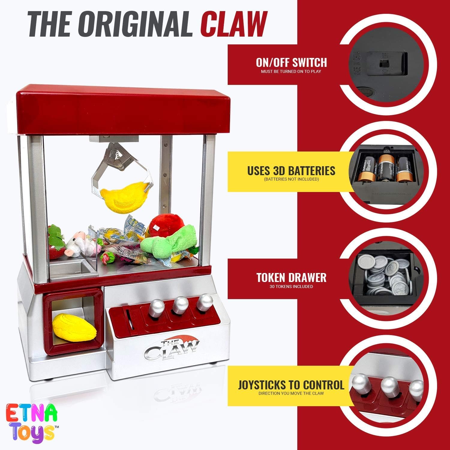 Mini Arcade Claw Machine Candy Prize Dispenser Game D391542