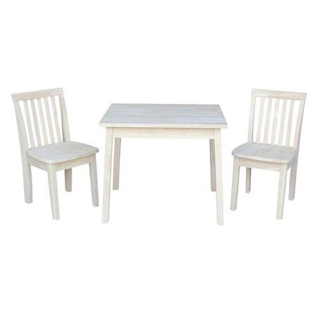 3 Piece Unfinished Rectangular Table and Chair Set K12412